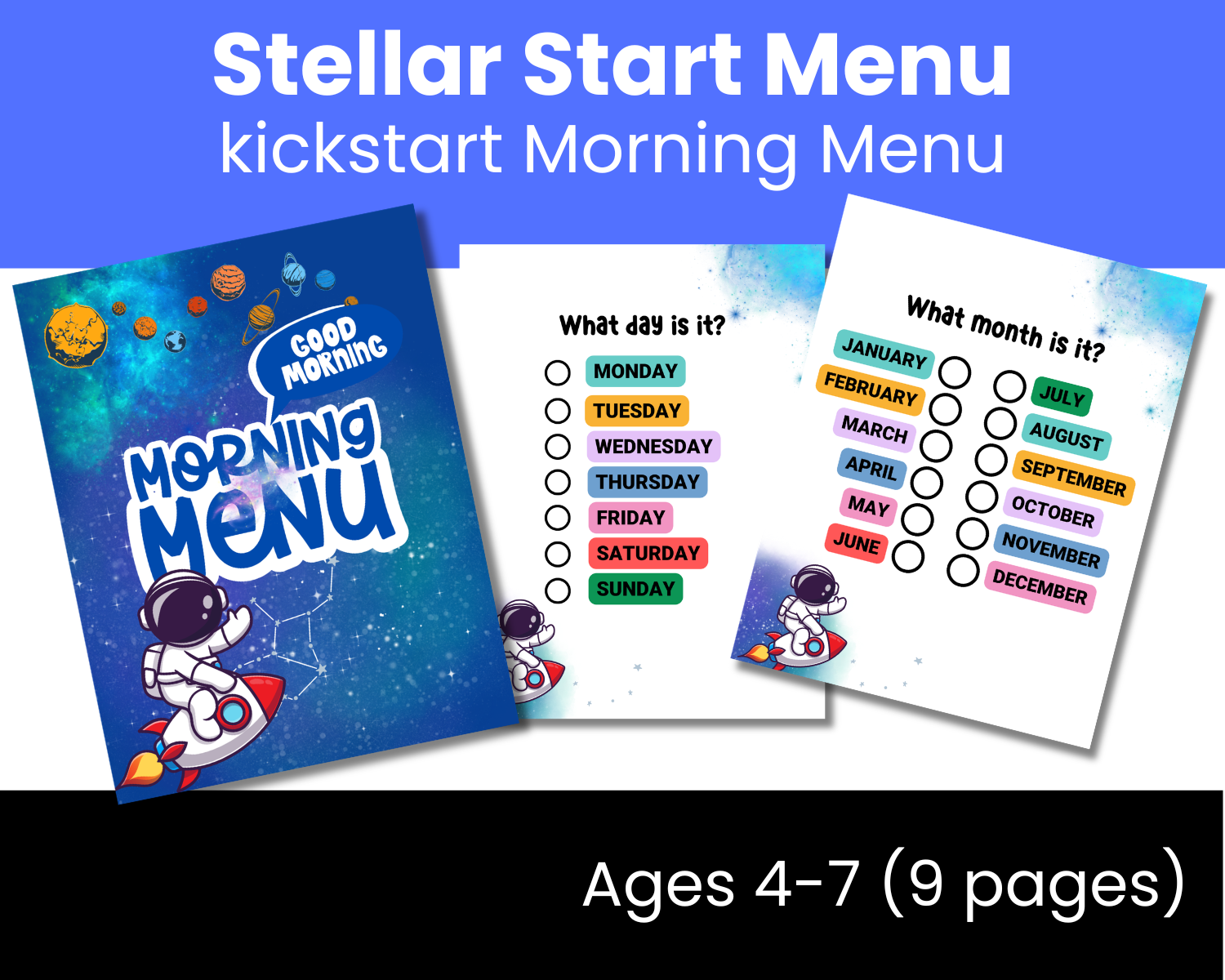 Stellar Start Morning Menu Workbook Printable