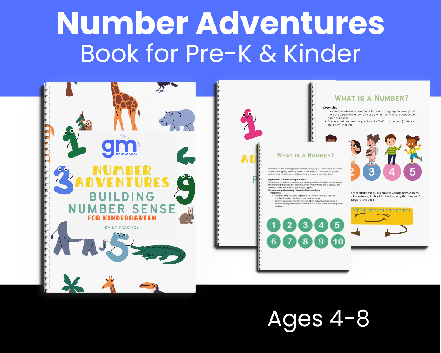 Number Adventures Book for Pre-K & Kinder Workbook Printable