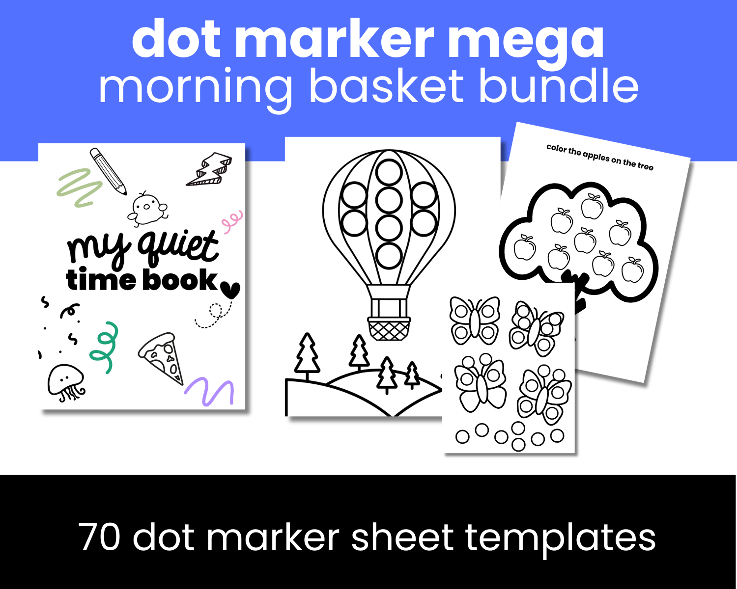 Dot Marker Activity Book 70 Page Coloring Book Printable