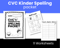 CVC Words Kinder Spelling Packet Printable